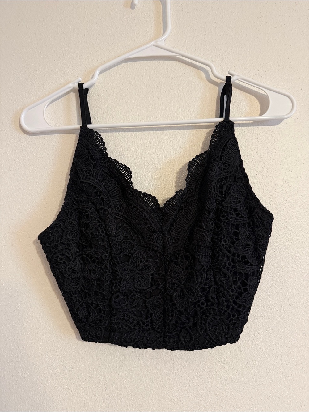 Paper Crane Black Lace Cropped Camisole